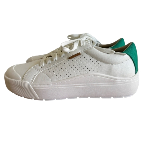 Dr. Scholl’s Time Off Platform Sneakers White Green Women’s Size 7.5 NWOT - Picture 6 of 11